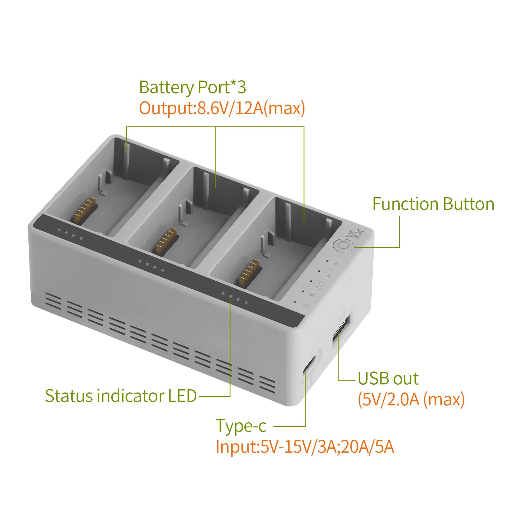 Drone Battery Smart - Chargeur intelligent trois voies pour batterie